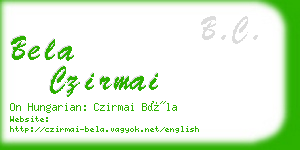 bela czirmai business card